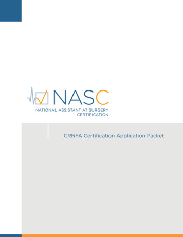 CRNFA Certification Application Packet