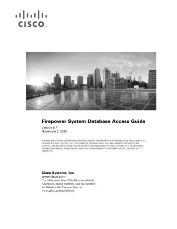Firepower System Database Access Guide V6
