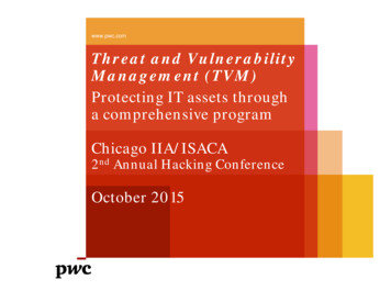  Pwc Threat And Vulnerability Management (TVM)