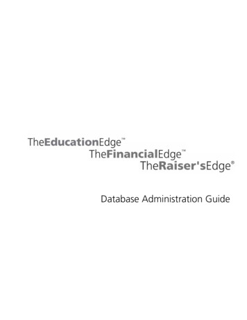 Database Administration Guide - Blackbaud