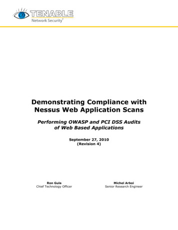 Demonstrating Compliance With Nessus Web Application Scans