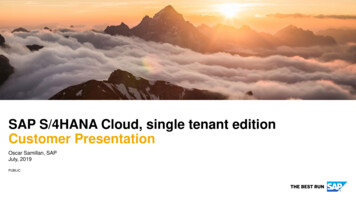 SAP S/4HANA Cloud, Single Tenant Edition Customer 