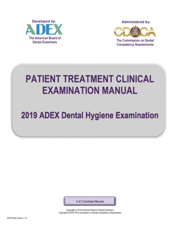 PATIENT TREATMENT CLINICAL EXAMINATION MANUAL