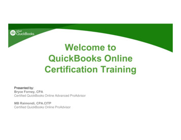 Welcome To QuickBooks Online Certification Training