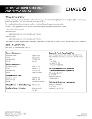 Chase Deposit Account Agreement (PDF)