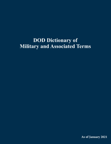 DOD Dictionary Of Military And Associated Terms, January 2021