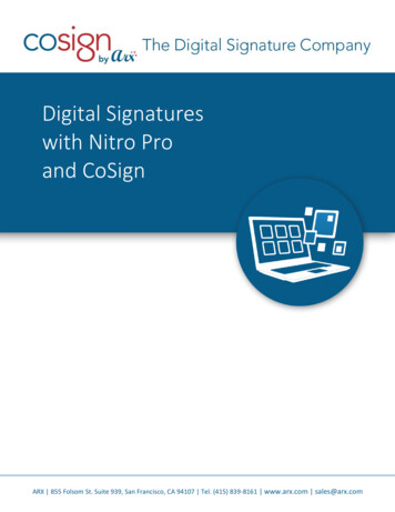 Digital Signatures With Nitro Pro And CoSign