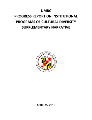 UMBC PROGRESS REPORT ON INSTITUTIONAL PROGRAMS 