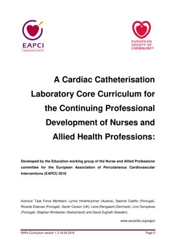A Cardiac Catheterisation Laboratory Core Curriculum For .