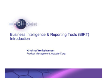 Business Intelligence & Reporting Tools (BIRT) Introduction