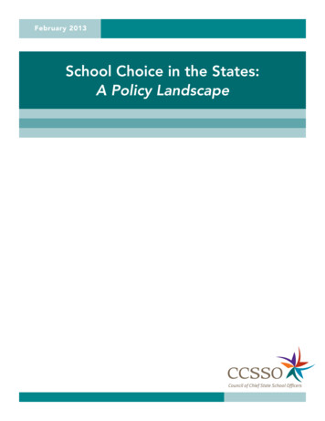 School Choice In The States: A Policy Landscape