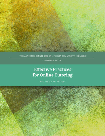 Effective Practices For Online Tutoring