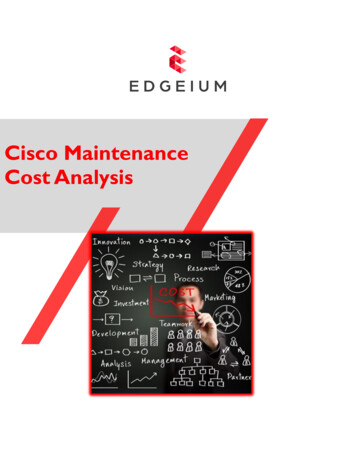 Cisco Maintenance Cost Analysis