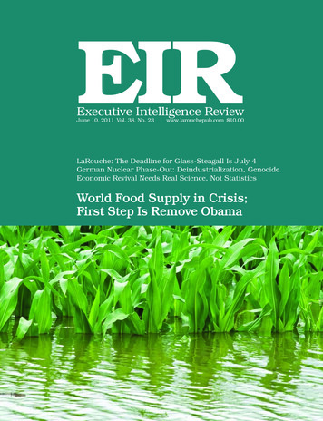 Executive Intelligence Review, Volume 38, Number 23, June .