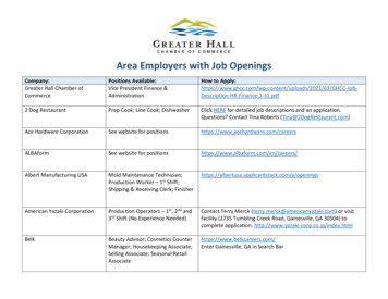 Area Employers With Job Openings - Home - Greater Hall .