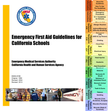 Emergency First Aid Guidelines For California Schools