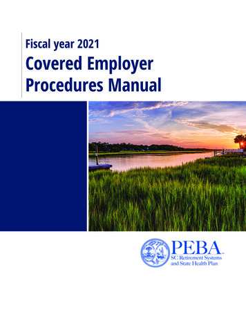Fiscal Year 2021 Covered Employer Procedures Manual
