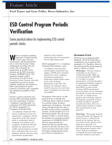 ESD Control Program Periodic Veriﬁcation