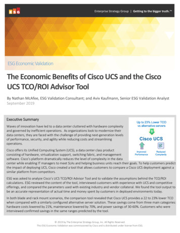 The Economic Benefits Of Cisco UCS And The Cisco UCS TCO .