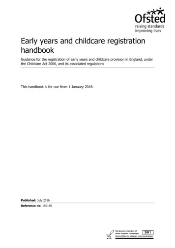 Early Years And Childcare Registration Handbook