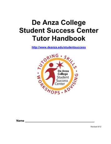 De Anza College Student Success Center Tutor Handbook