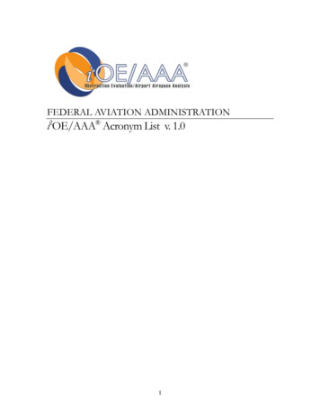 FAA Acronyms - Federal Aviation Administration