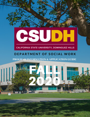 Fall 2020 Program Information And Application Guide