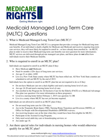 Medicaid Managed Long Term Care (MLTC) Questions