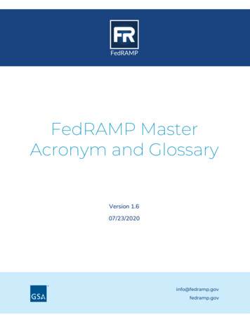 FedRAMP Master Acronym And Glossary