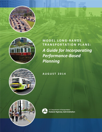 MODEL LONG- RANGE TRANSPORTATION PLANS A Guide For .