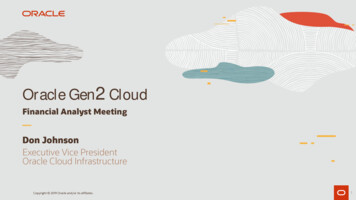 Oracle Gen2 Cloud