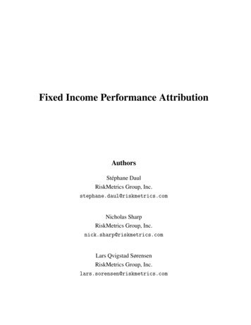 Fixed Income Performance Attribution - ResearchGate