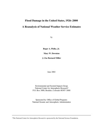 Flood Damage In The United States, 1926 –2000 A Reanalysis .