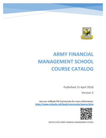 ARMY FINANCIAL MANAGEMENT SCHOOL COURSE 