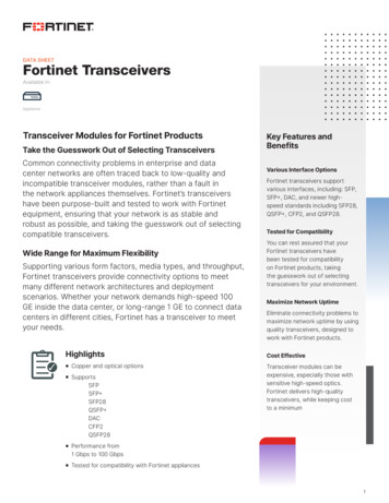 Fortinet Transceivers Data Sheet