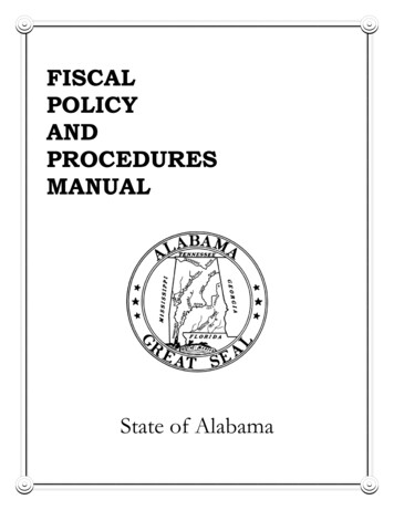 FISCAL POLICY AND PROCEDURES MANUAL