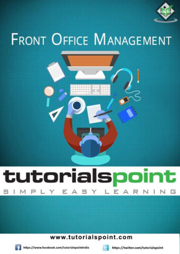 Front Office Management - Tutorialspoint