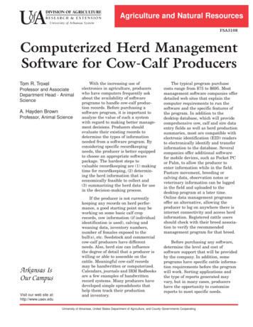 Computerized Herd Management Software For Cow-Calf .