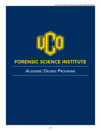 FORENSIC SCIENCE INSTITUTE - UCO