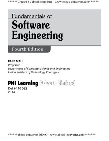 Fundamentals Of Software Engineering, Fourth Edition .