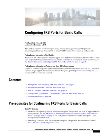 Configuring FXS Ports For Basic Calls - Cisco