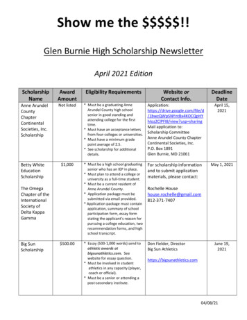 Glen Burnie High Scholarship Newsletter