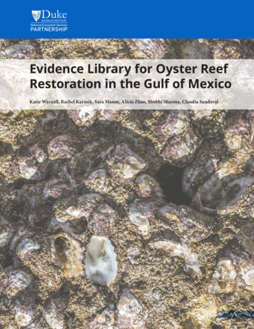 Evidence Library For Oyster Reef Restoration In The Gulf .
