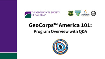GeoCorps America 101 - Geological Society Of America