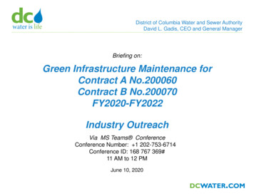 Briefing On: Green Infrastructure Maintenance For Contract .
