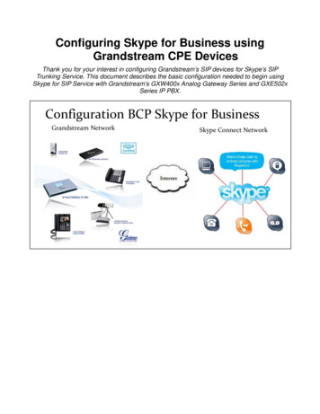 Configuring Skype For Business Using Grandstream CPE Devices
