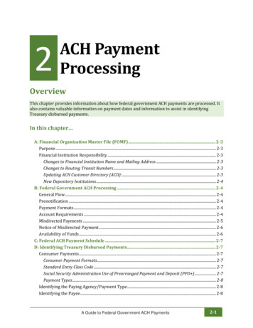 Chapter 2: ACH Payment Processing 2 ACH Payment Processing