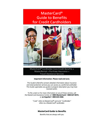 MasterCard Guide To Benefits For Credit Cardholders