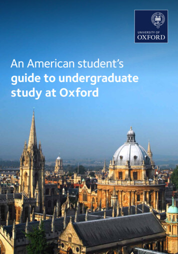 An American Student’s - University Of Oxford