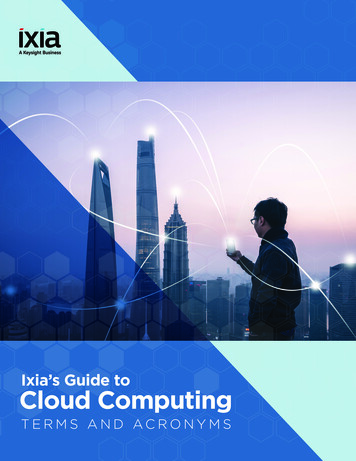 Ixia Guide To Cloud Computing Terms And Acronyms